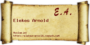 Elekes Arnold névjegykártya